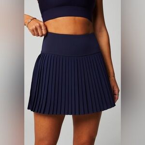 NWT Fabletics Hot Shot Pleated Skirt Deep Navy L W83